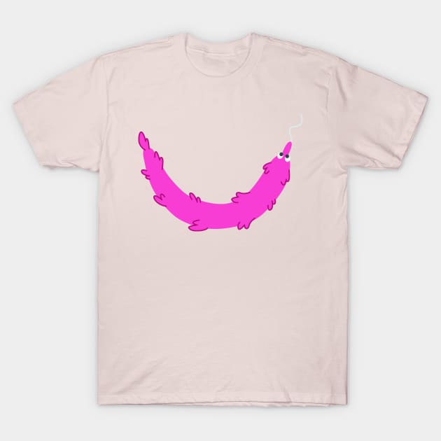 Worm Smile (Pink) T-Shirt by Bloo_the_Fluff